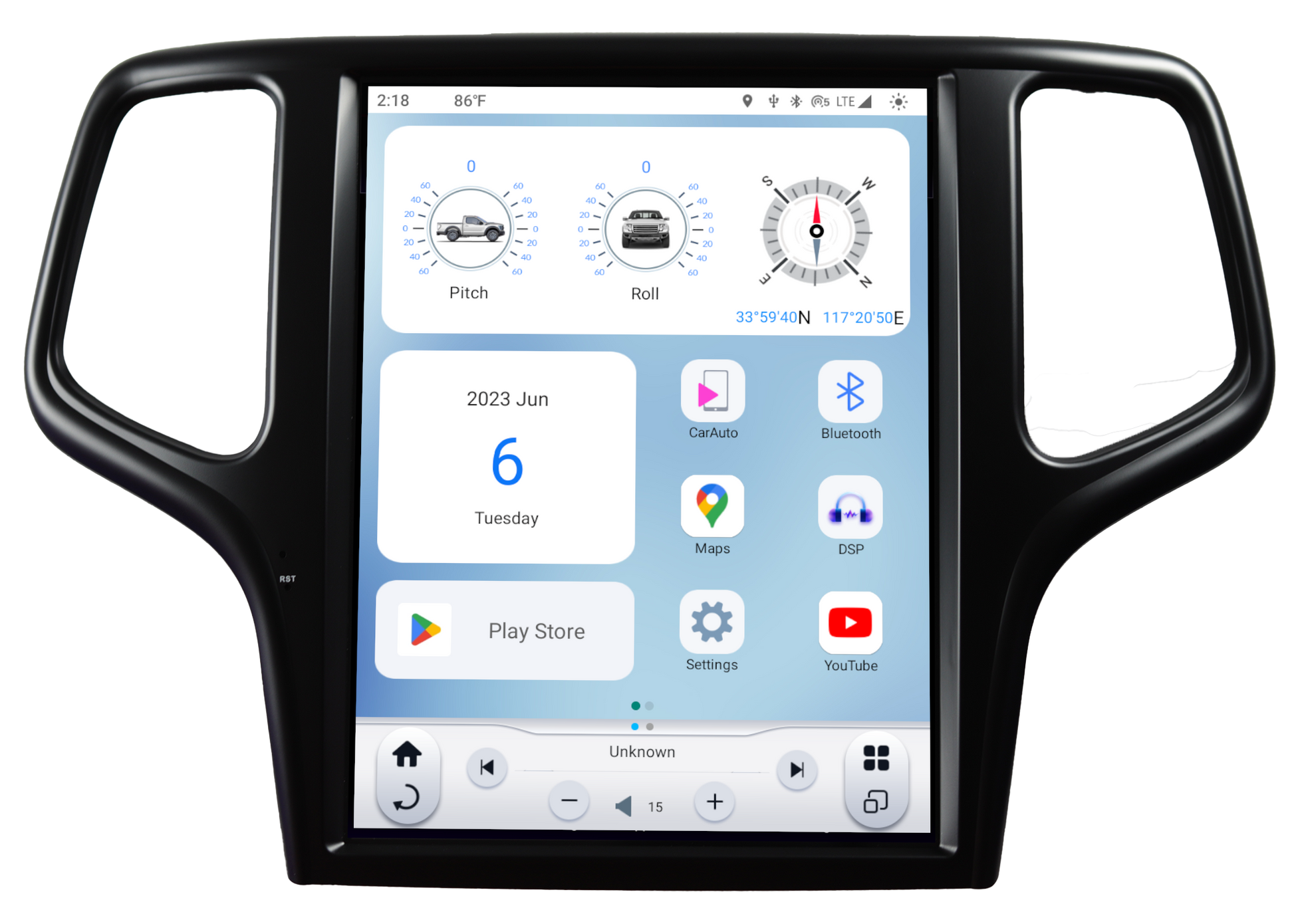 Linkswell GEN 6 Jeep Grand Cherokee home screen