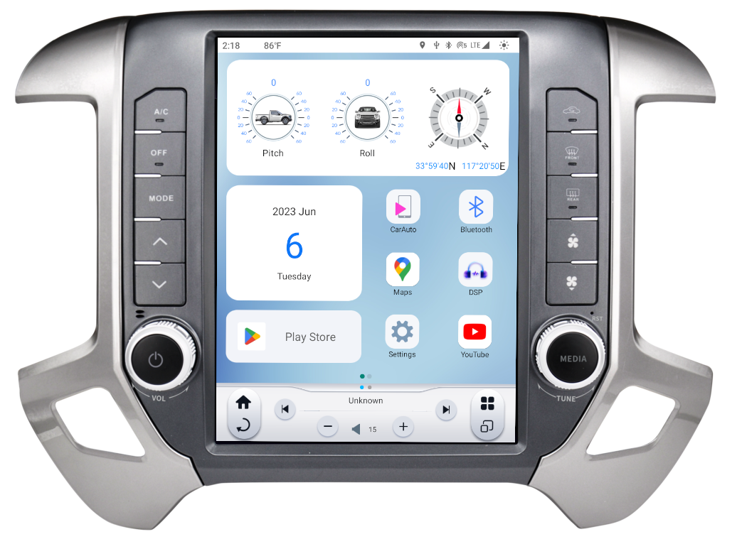 Linkswell GEN 6 GM truck home screen