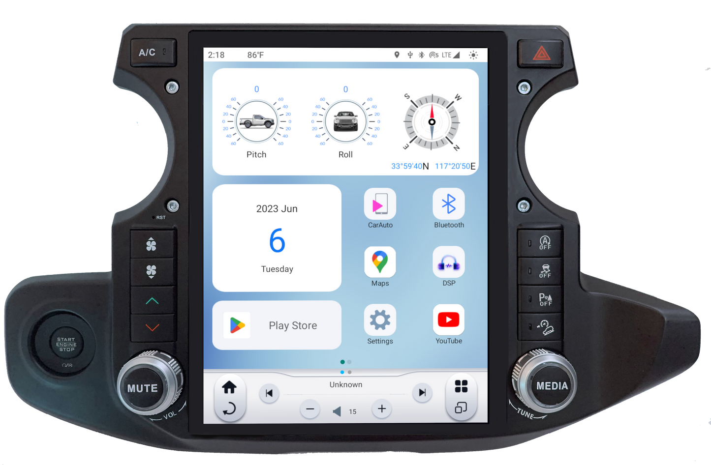 Linkswell GEN 6 Jeep JL radio home screen