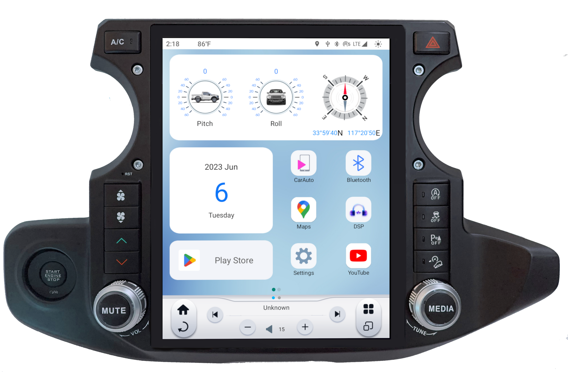 Linkswell GEN 6 Jeep JL radio home screen