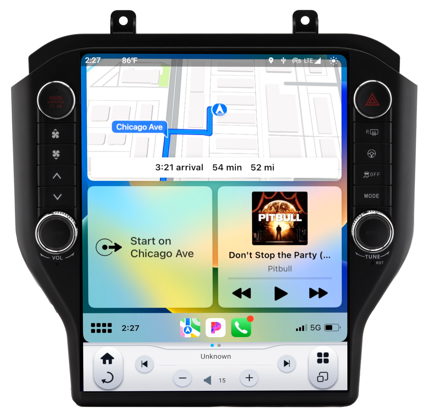 Linkswell GEN 6 Mustang CarPlay screen