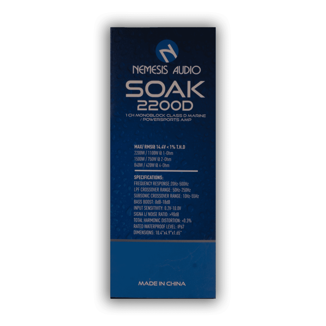 SOAK-2200D | 2200W RMS 1-Channel Monoblock Class D Marine Powersports Amplifier image 6