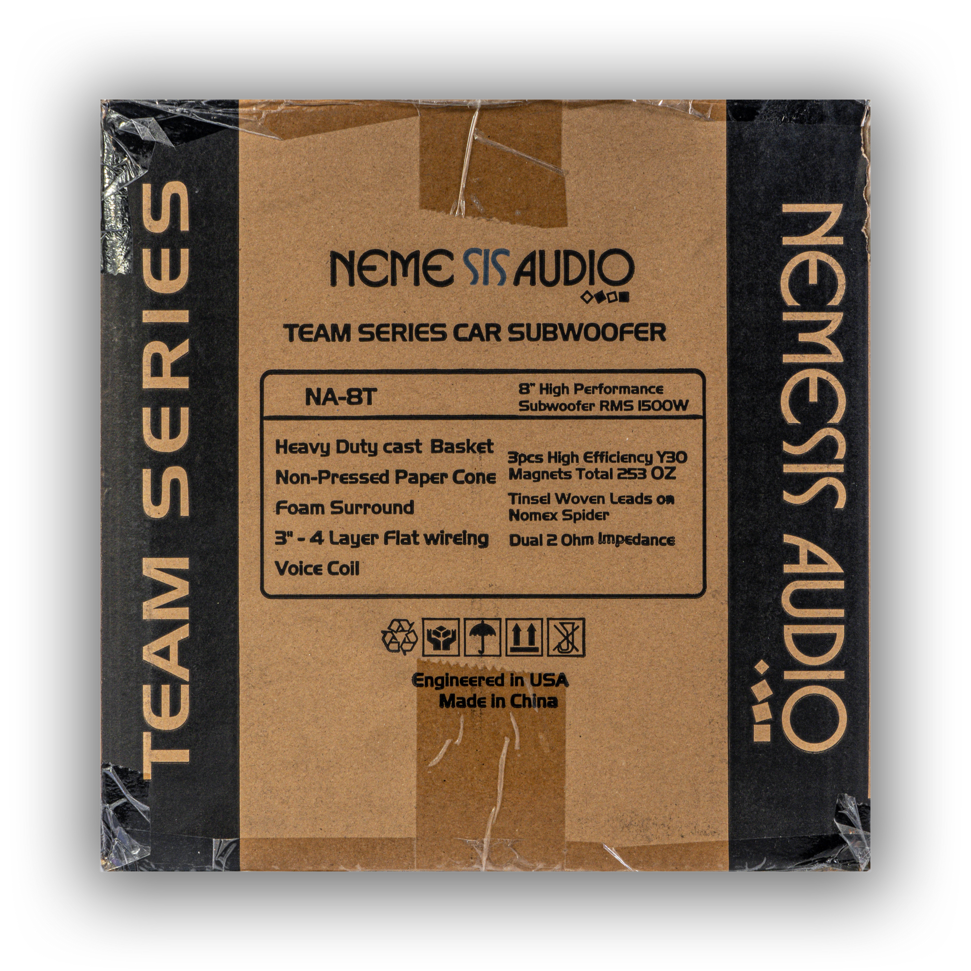 Nemesis Audio NA-8T product box rear packaging