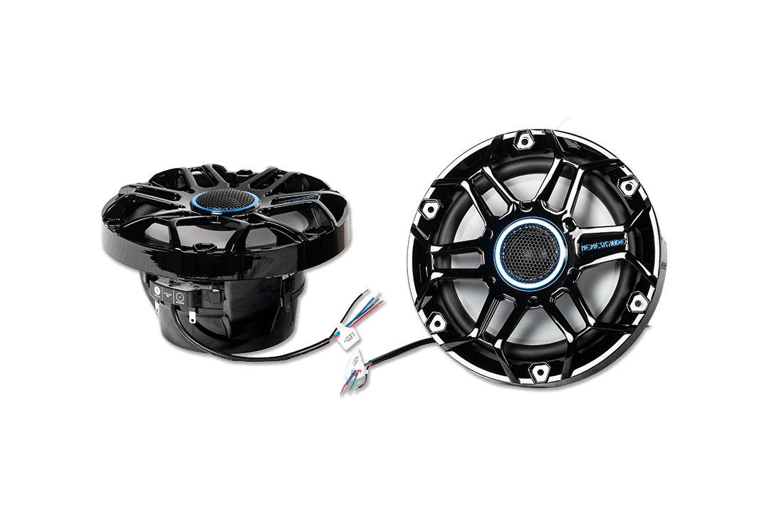 Nemesis Audio SOAK-65 6.5 inch RGB marine 2-way speakers pair front view