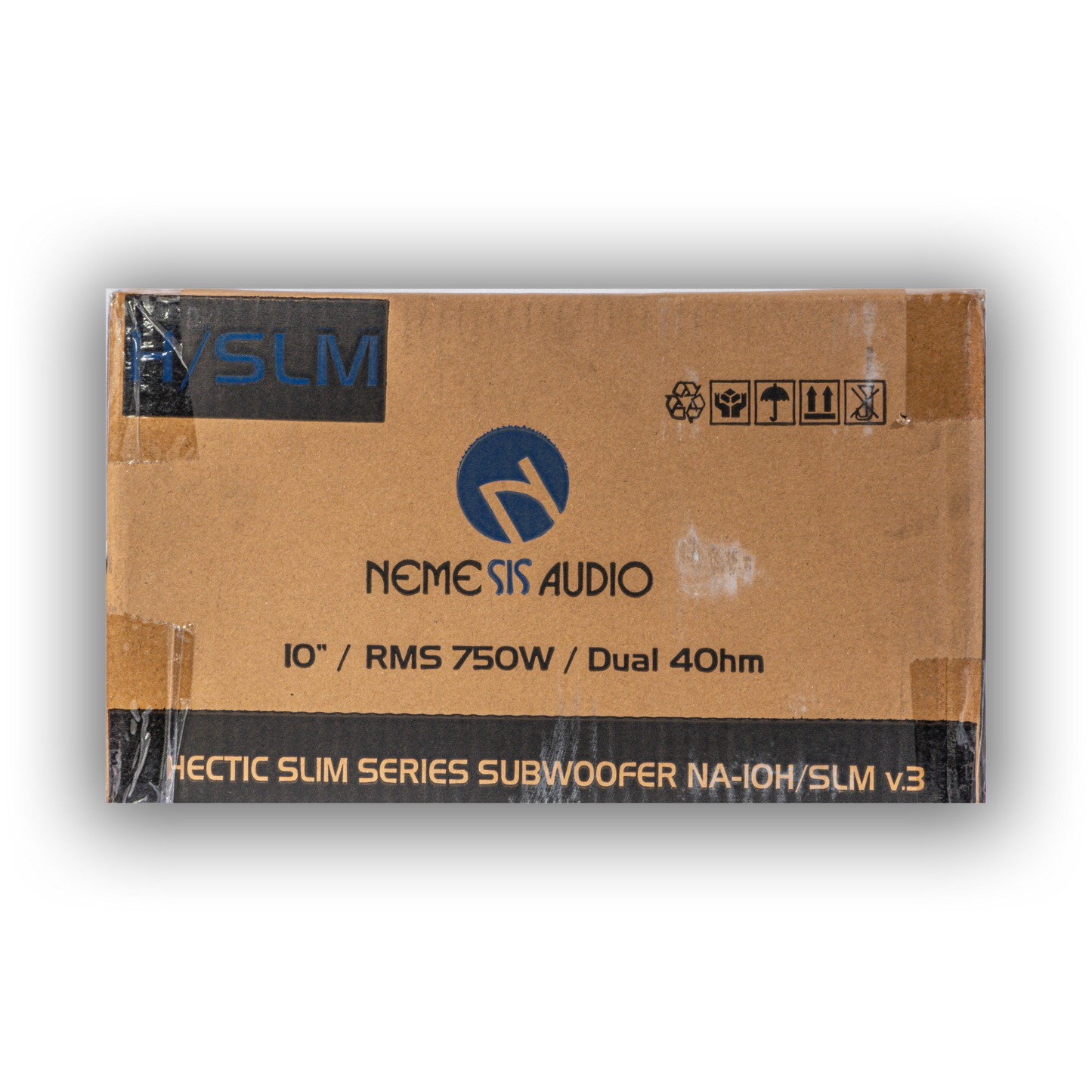 Nemesis Audio NA-10H-SLM V.3 10-inch 800W RMS subwoofer retail box front