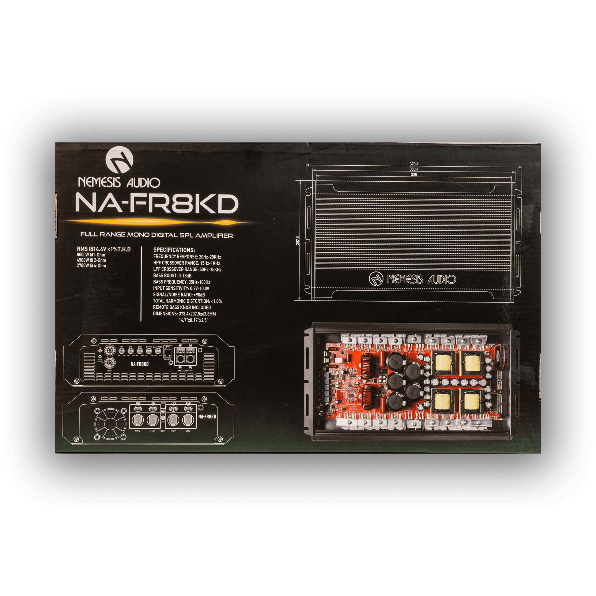 NA-FR8KD | 8000W RMS @ 1-Ohm Full Range Mono Digital SPL Amplifier image 5