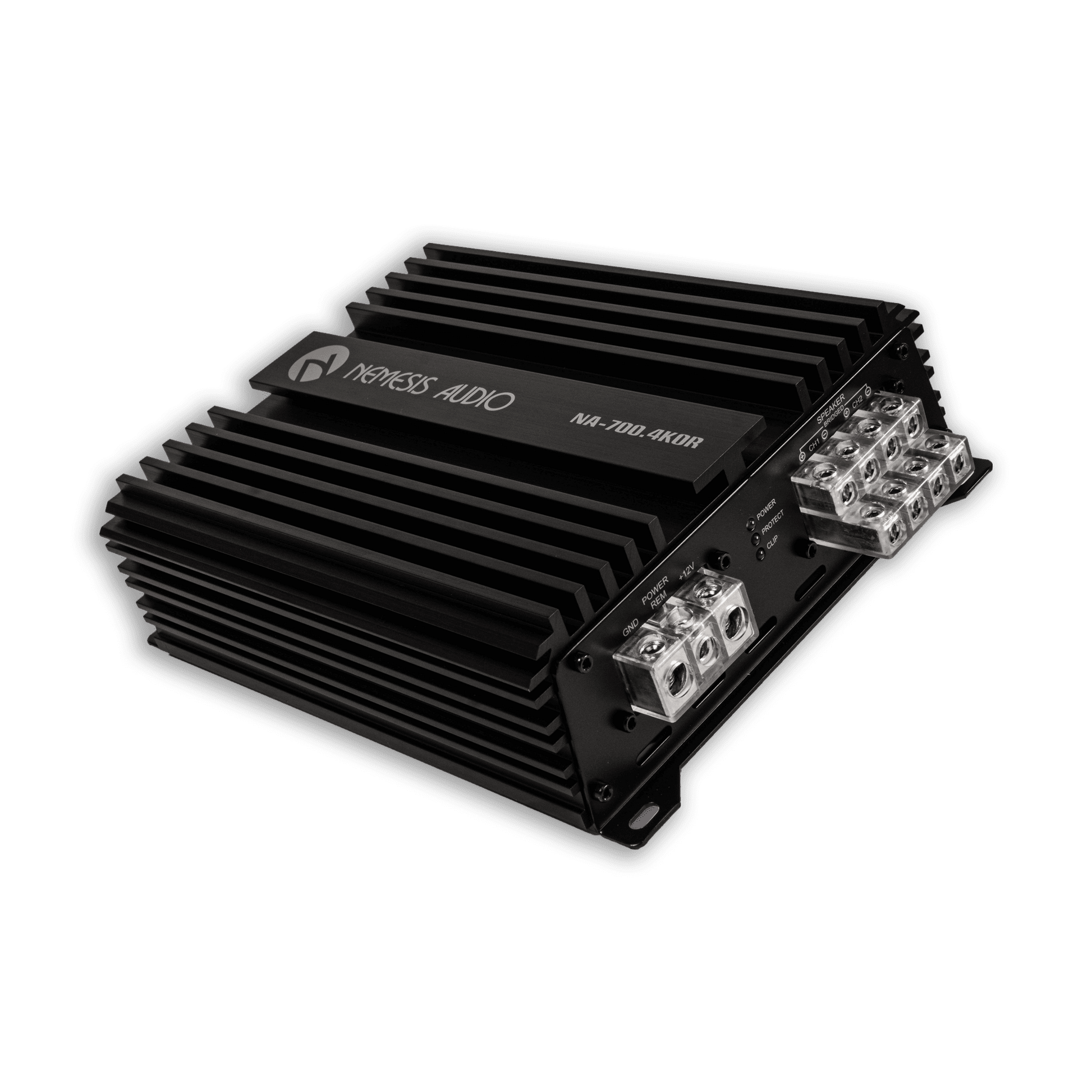 Nemesis NA-700.4KOR mids and highs amplifier angled right view