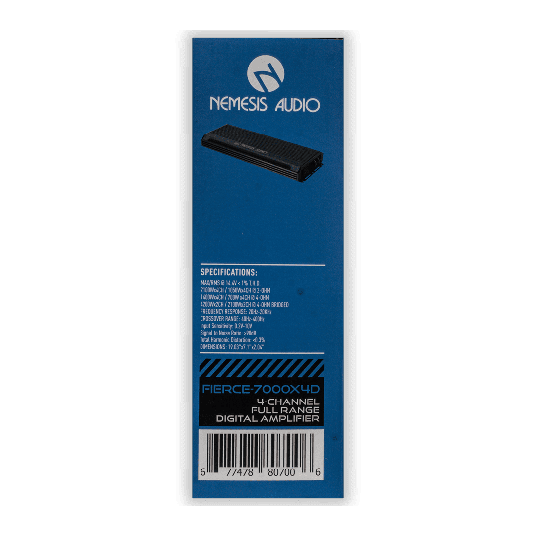 Nemesis Audio FIERCE-7000X4D pro audio speaker amplifier side view