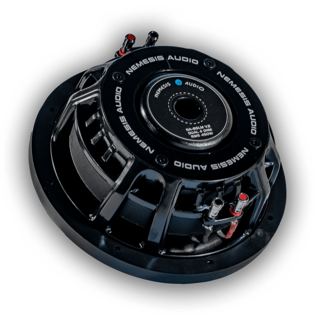 Nemesis Audio NA-8SLM V.2 8-inch shallow subwoofer rear motor view
