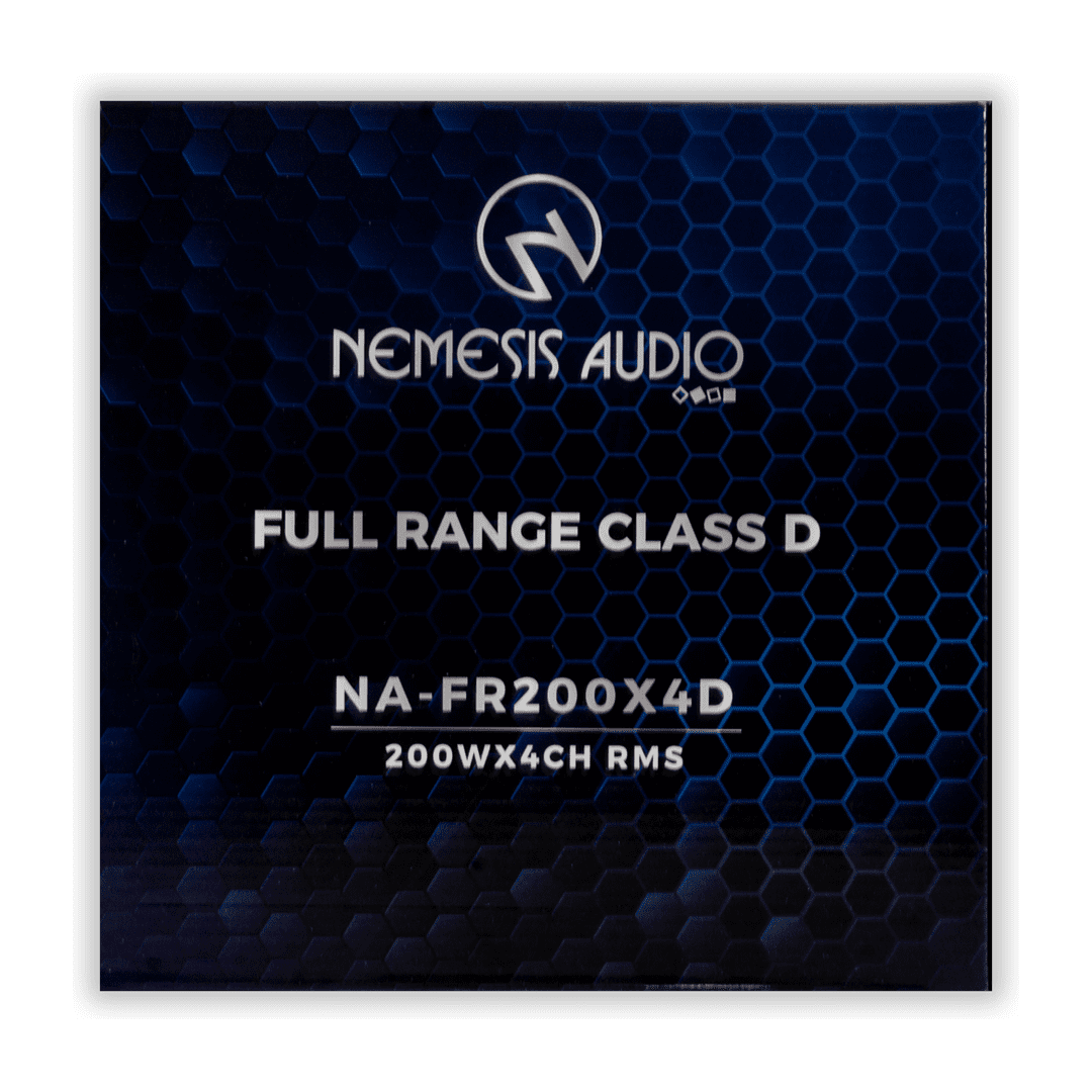 Nemesis Audio NA-FR200X4D full range amplifier retail box front