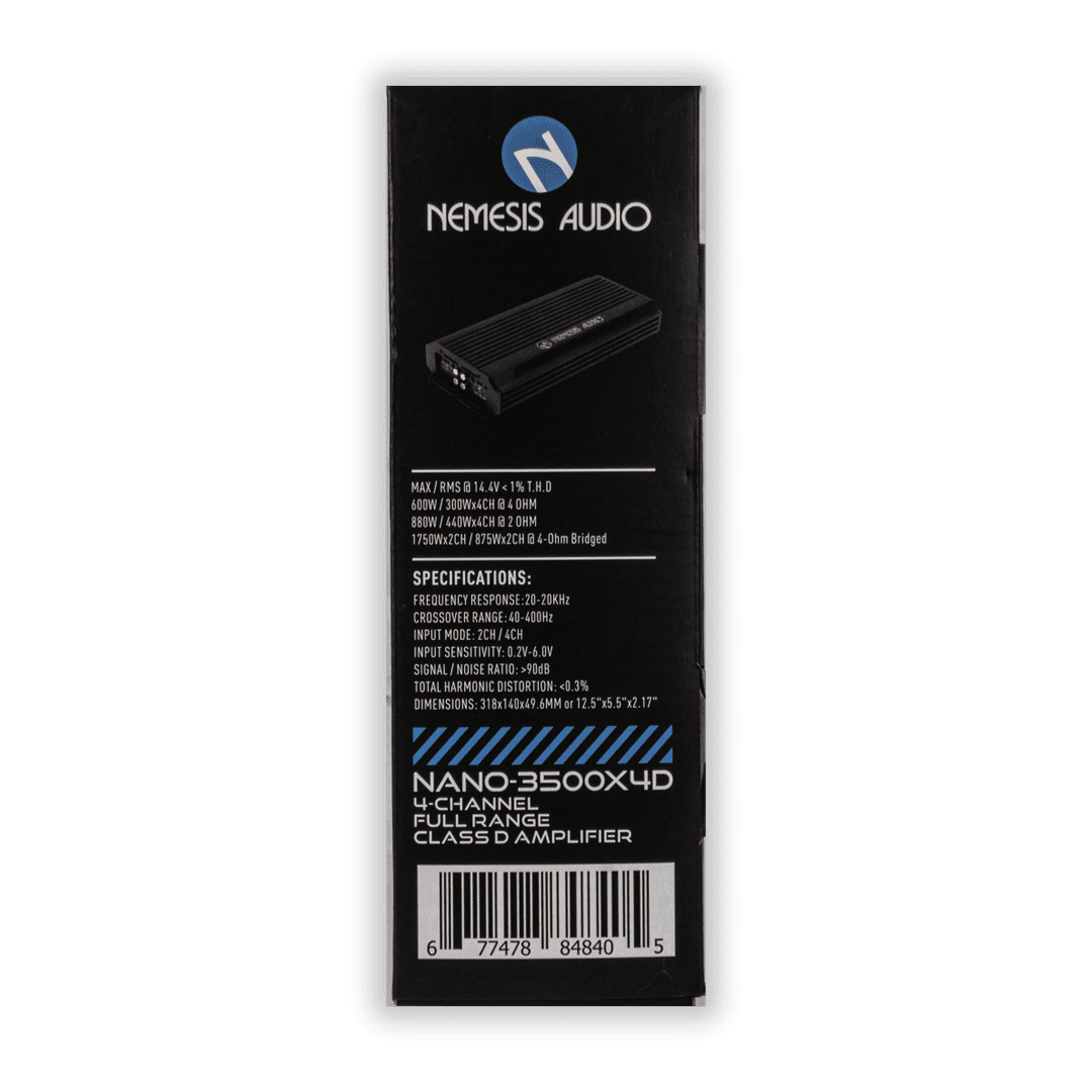 Nemesis Audio NANO-3500X4D 4-channel amplifier box side