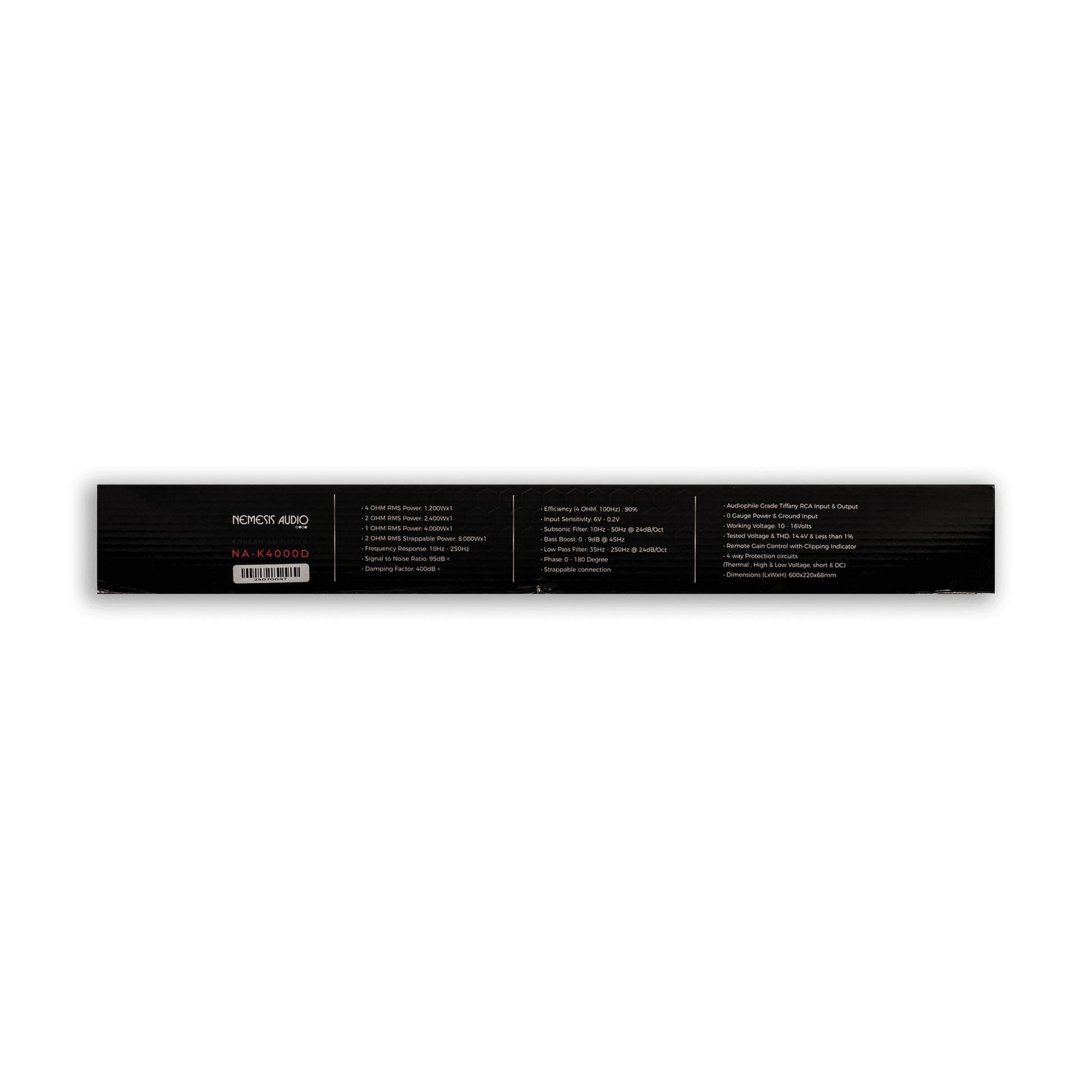 NA-K4000D | 4000W RMS @ 1-Ohm Class D 1-Channel Monoblock Car Amplifier Made In Korea Team Series image 5