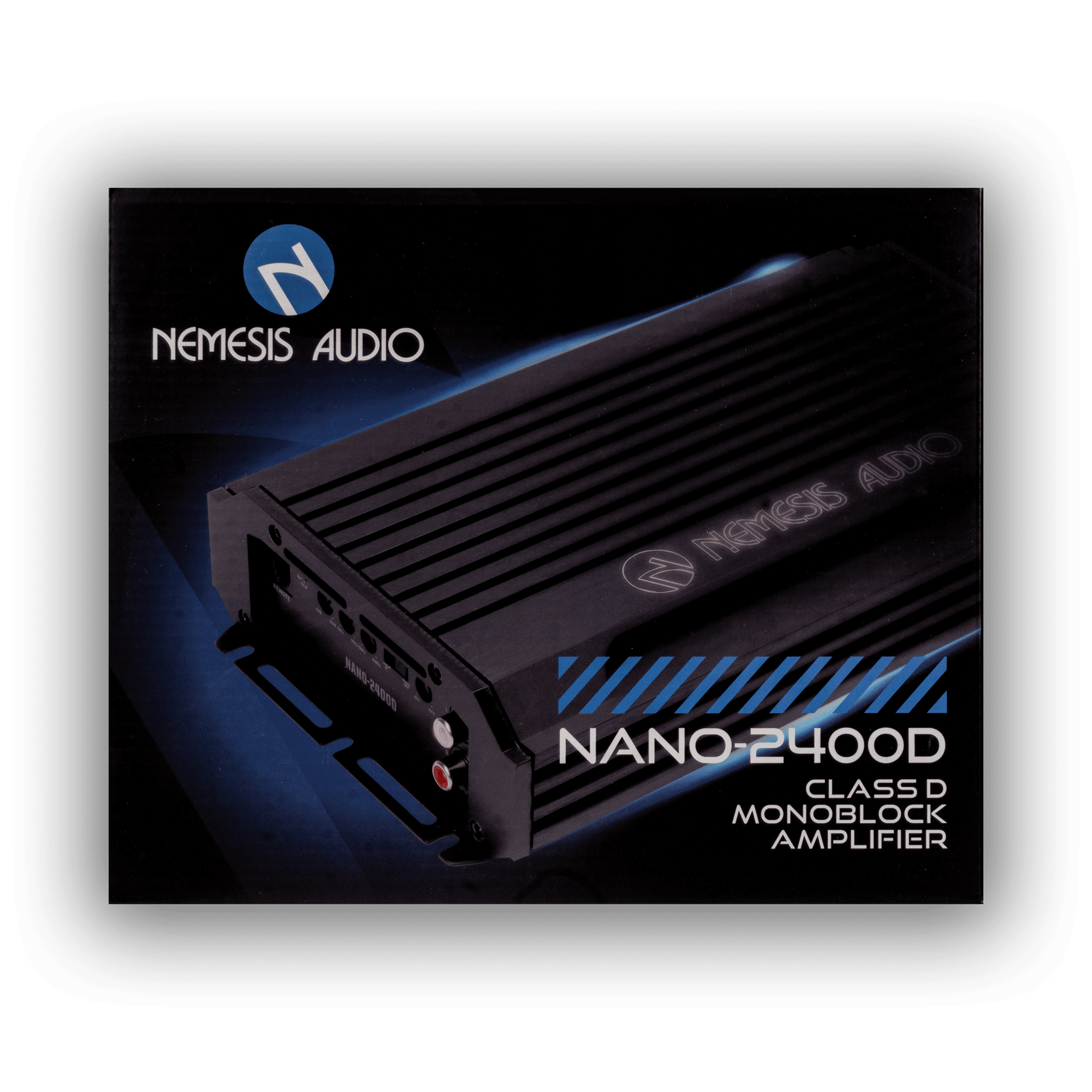 Nemesis Audio NANO-2400D 1200W RMS amplifier retail box front