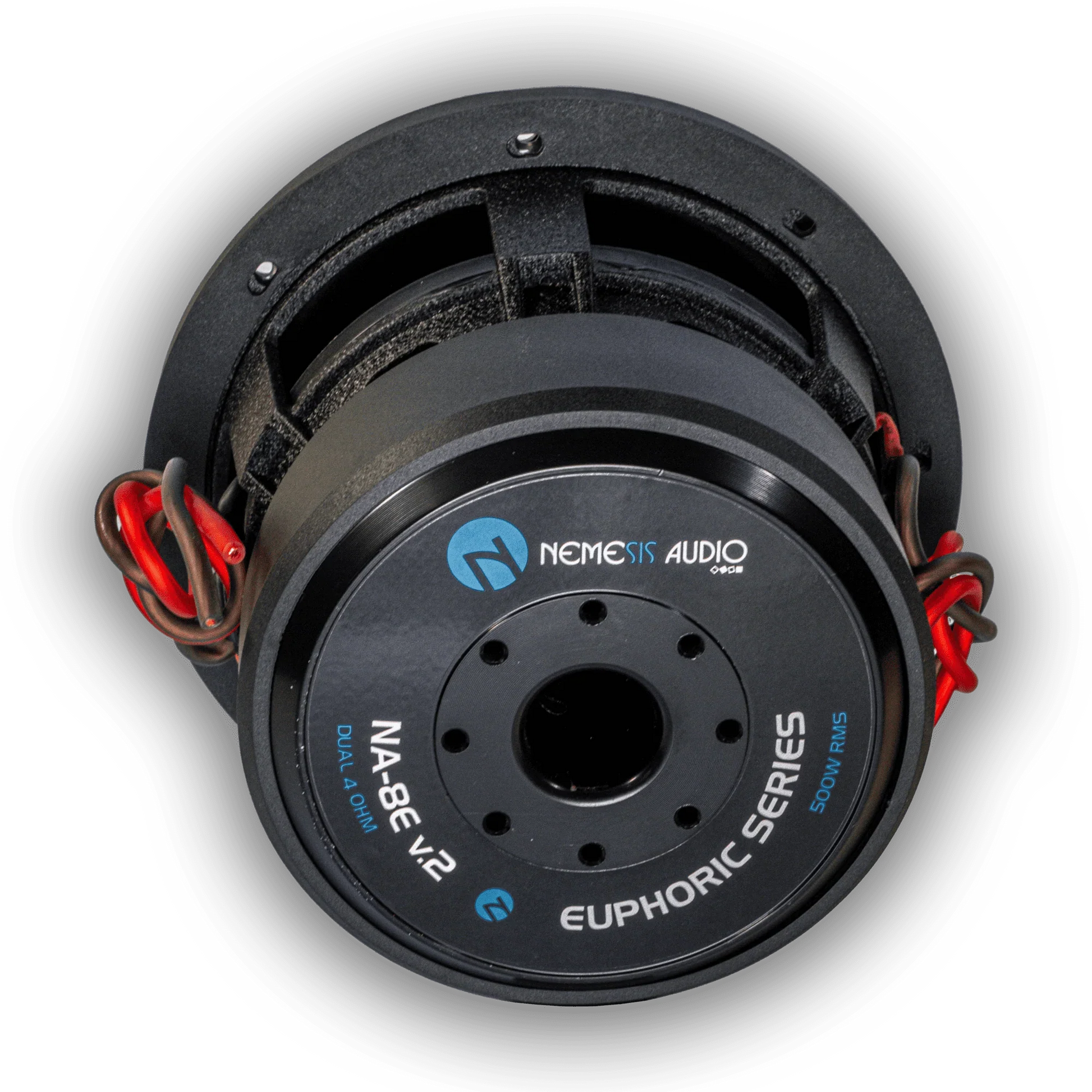 Nemesis Audio NA-8E v2 8 inch subwoofer rear view for Ford F150 dual 8 inch subwoofer package