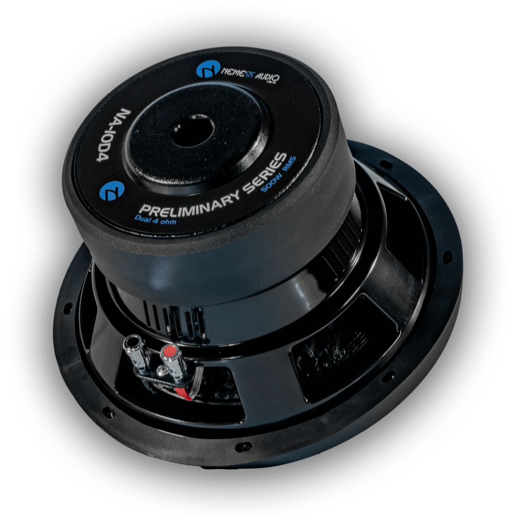 Nemesis Audio NA-10D4 10 inch subwoofer left side view for RAM 1500 Classic bass package