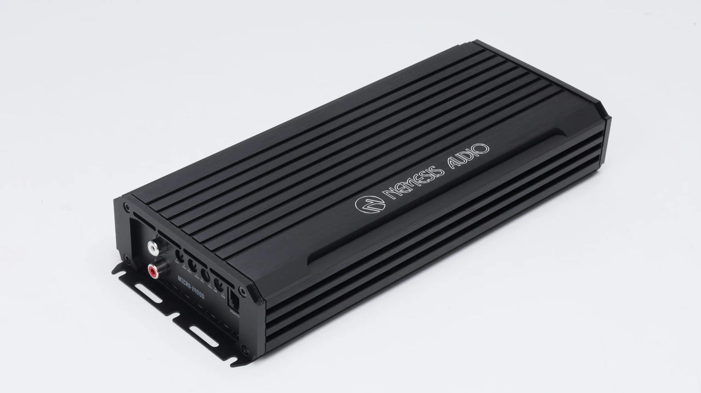 Nemesis Audio MICRO-2400D monoblock amplifier side profile