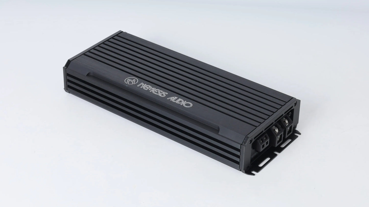 Nemesis Audio MICRO-2400D 1200W RMS monoblock amplifier top view