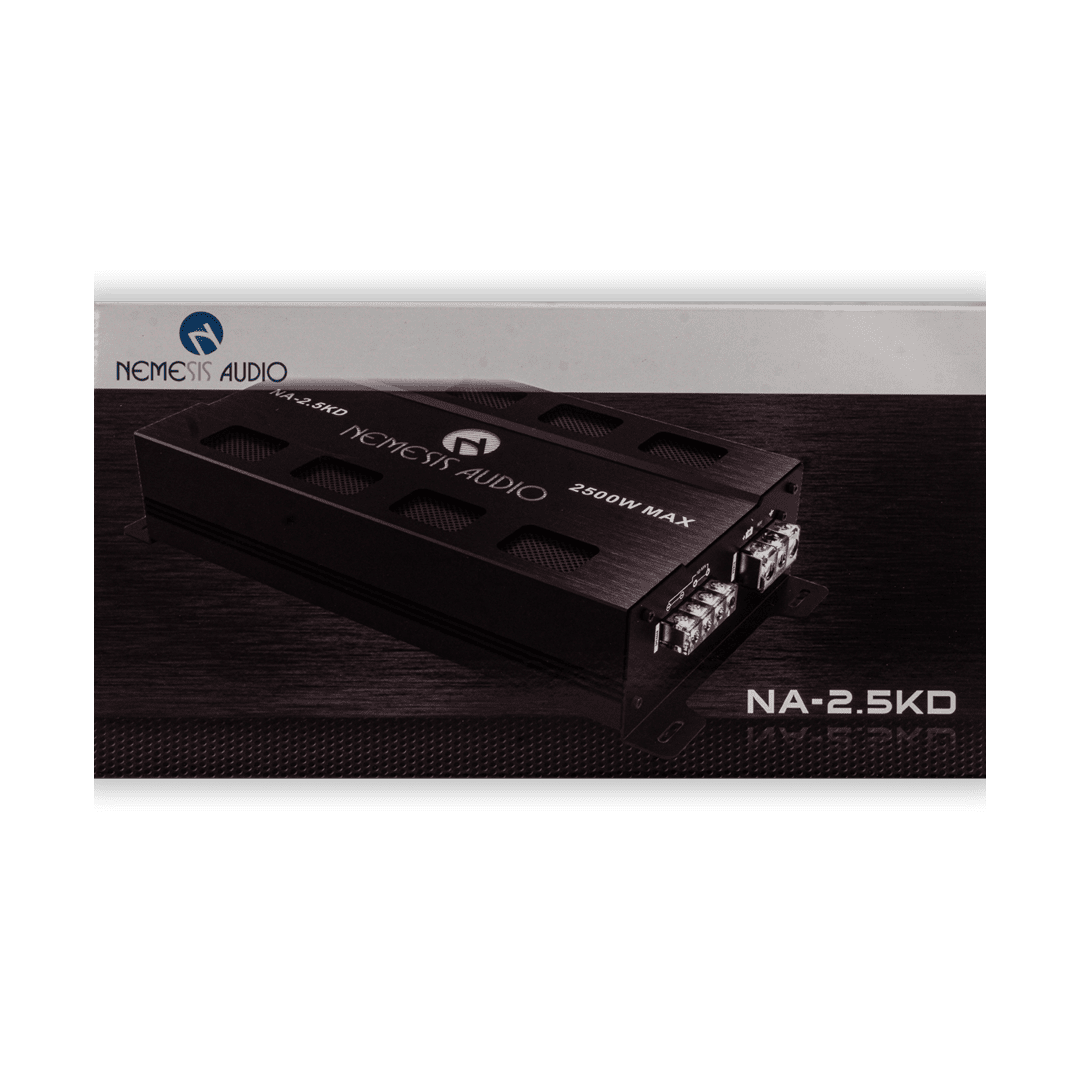 Nemesis Audio NA-2.5KD 2500W max amplifier retail box front