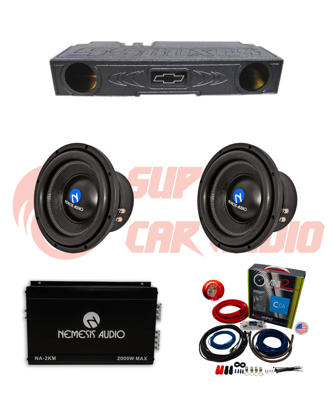 Nemesis Truck Bass Package – 2X8” 500W RMS Bass Nemesis Audio System – Chevrolet Silverado/GMC Sierra/Dodge RAM/Ford F150 F250 F350/Tundra Tacoma image 0
