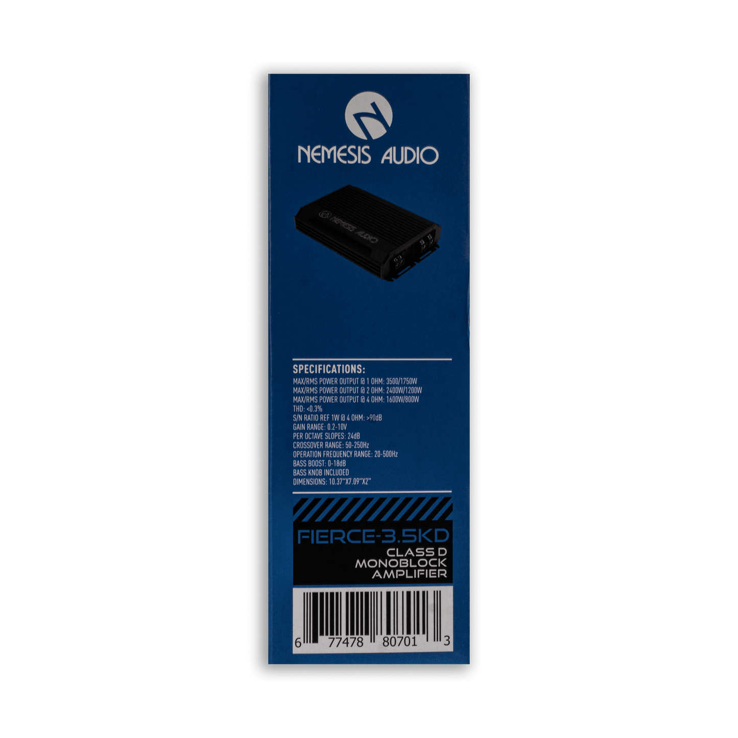 Nemesis Audio FIERCE-5KD 5000W max monoblock amplifier side view