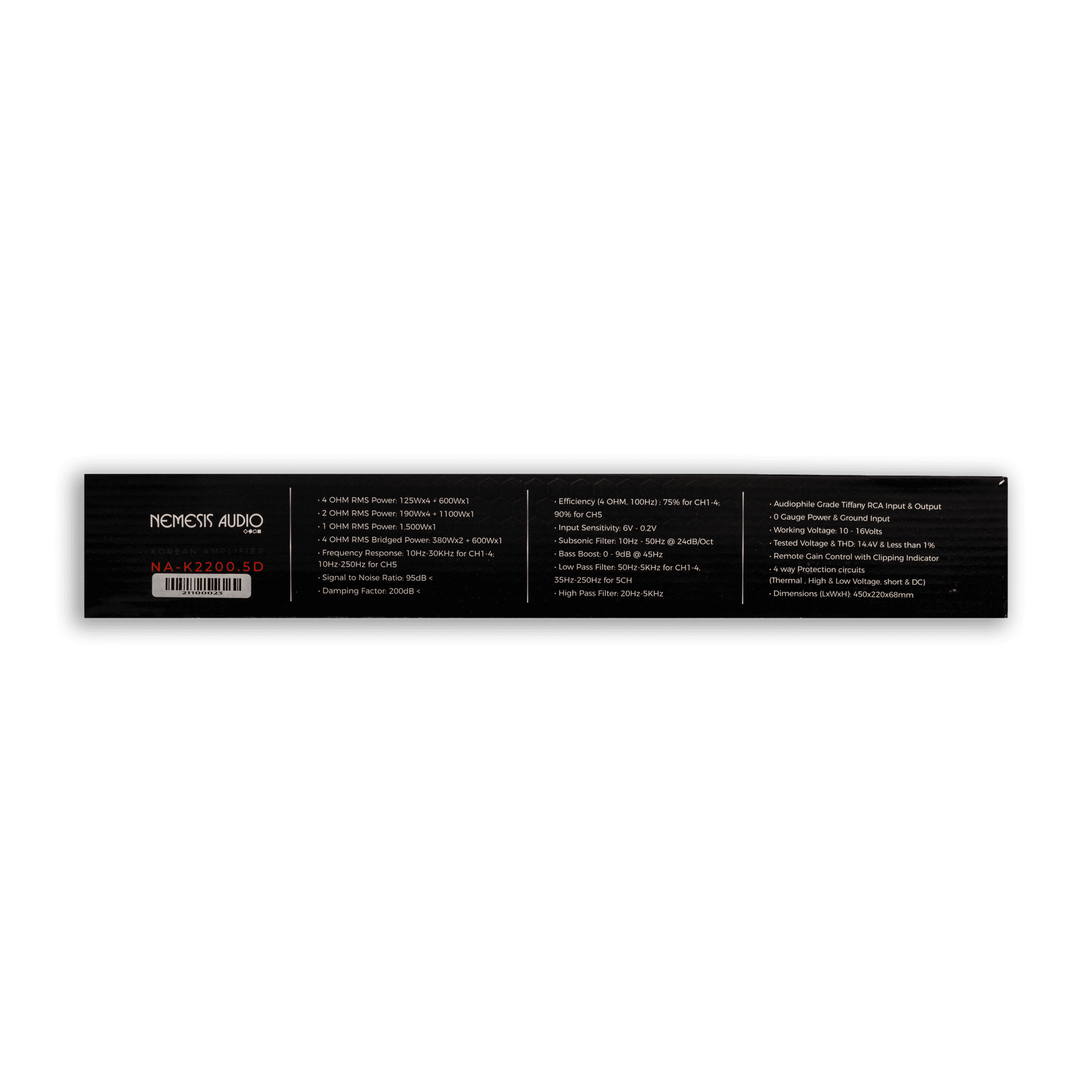 NA-K2200.5D | 2200W 5-Channel Class D Monoblock Car Amplifier Made In Korea Team Series image 5
