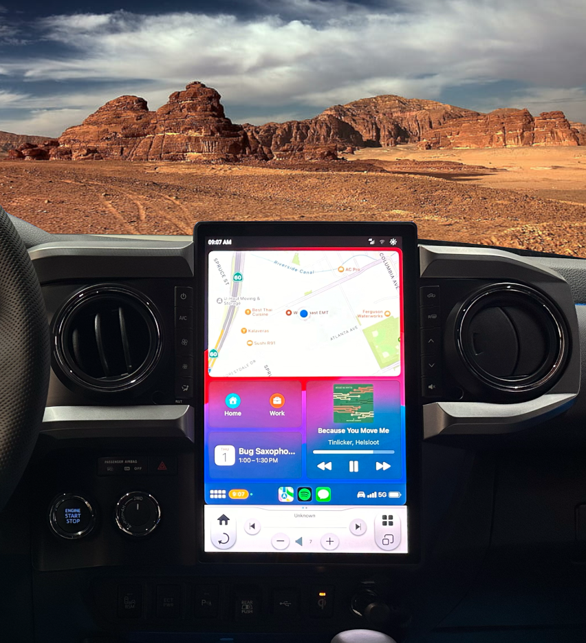 Linkswell GEN 6 T-Style Radio for 2016-23 Toyota Tacoma installed in dash