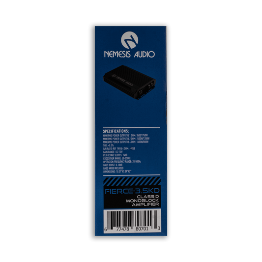 Nemesis Audio FIERCE-2.5KD 2500W amplifier upgrade for truck bass package