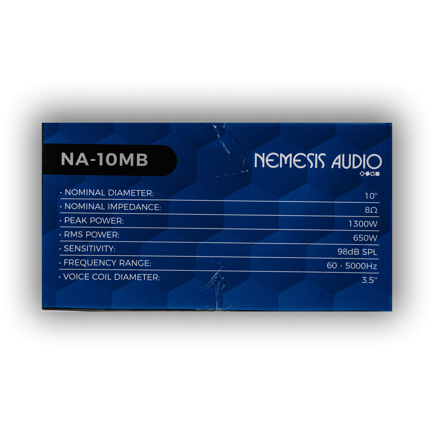 Nemesis Audio NA-10MB midbass speaker product box side view