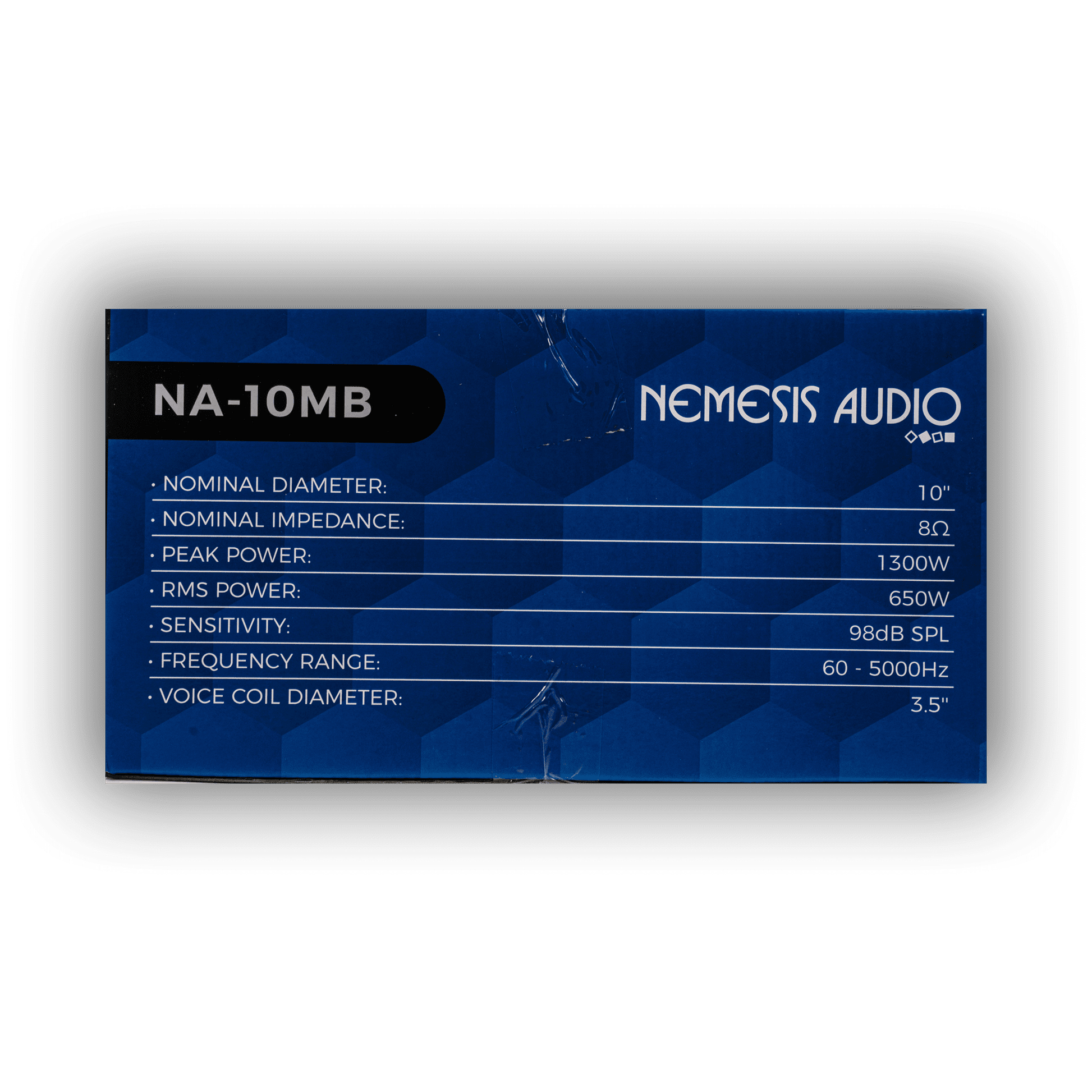 Nemesis Audio NA-10MB midbass speaker product box side view
