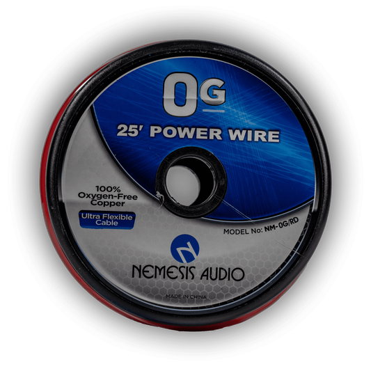 Nemesis Audio NM-0G/RD 0 gauge 25-foot OFC power wire front roll