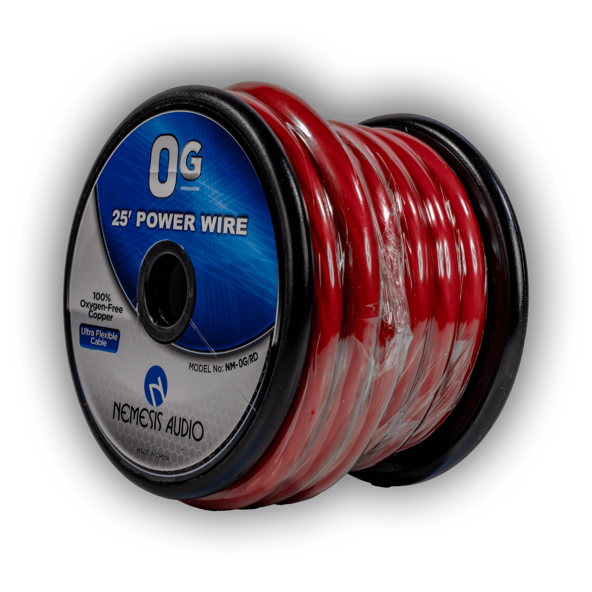 Nemesis Audio NM-0G/RD 25-foot amplifier power wire closeup