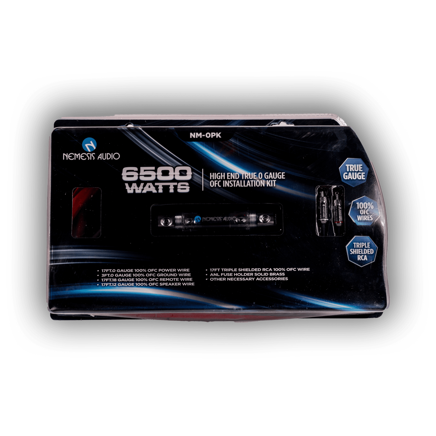 Nemesis Audio NM-0PK 0 gauge OFC amplifier installation kit front box