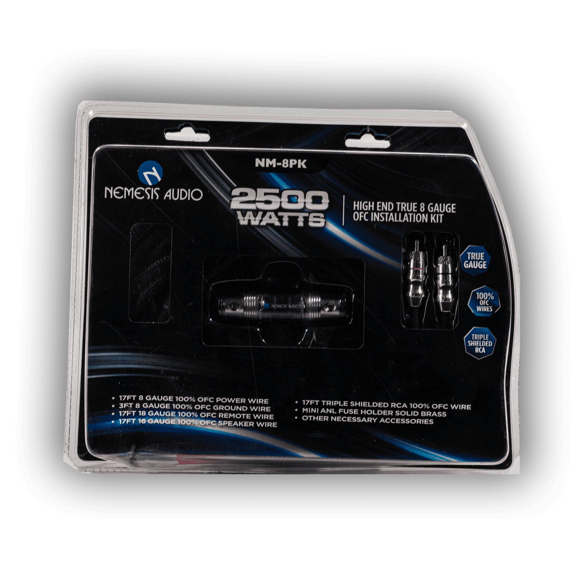 Nemesis Audio NM-8PK 8 gauge OFC amplifier installation kit front box