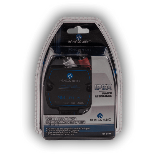Nemesis Audio NM-BTR1 Bluetooth RCA wireless audio streaming adapter front packaging