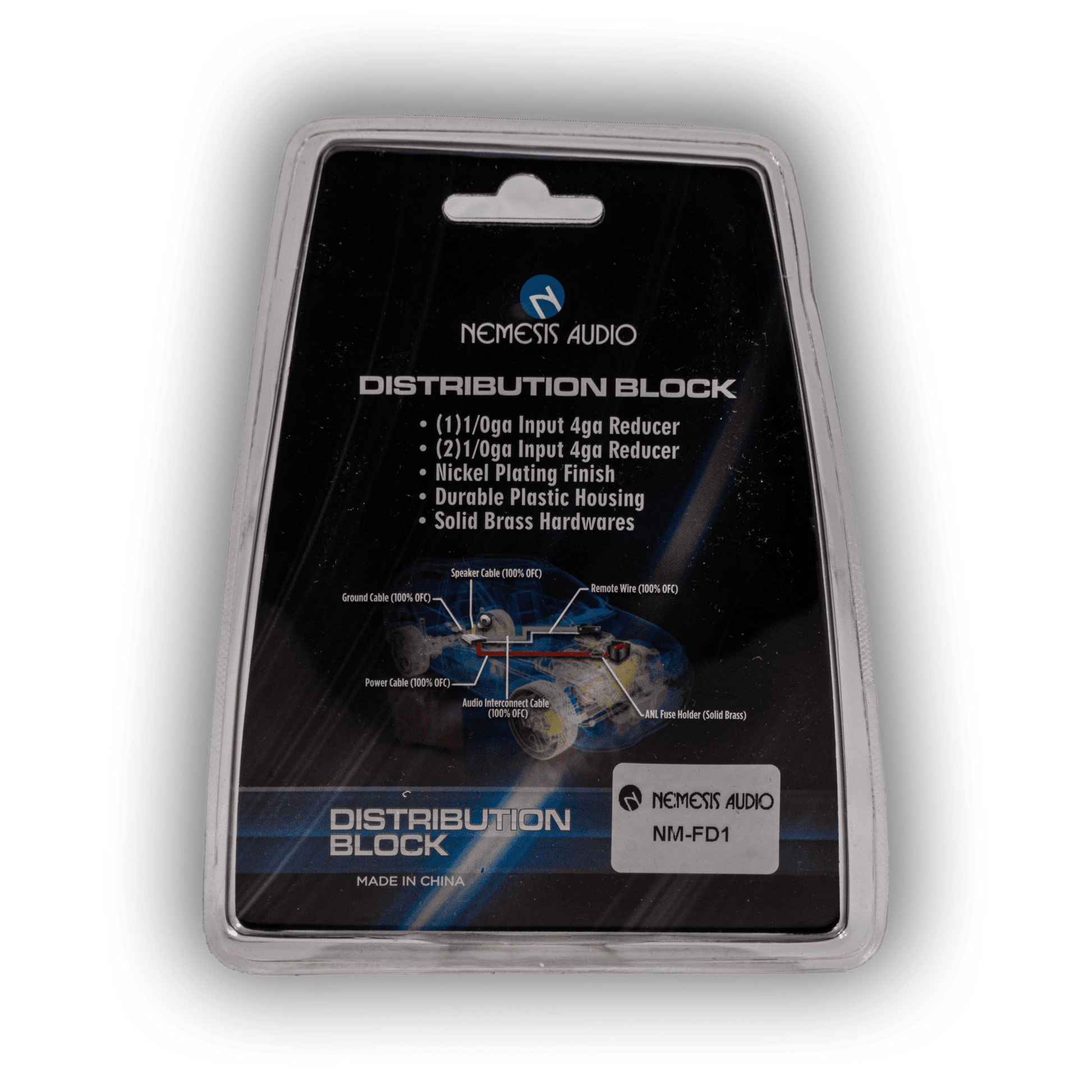 Nemesis Audio NM-FD1 1/0 gauge distribution block rear packaging specs