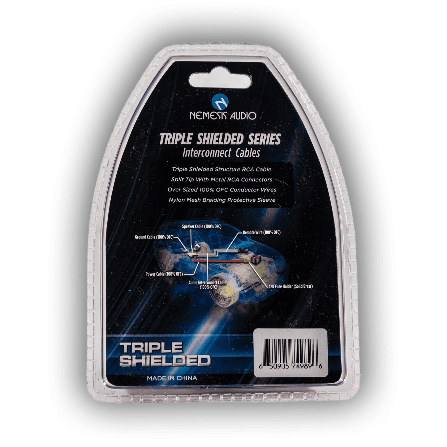 Nemesis Audio NM-RCY2F 2-female RCA Y adapter rear packaging specs