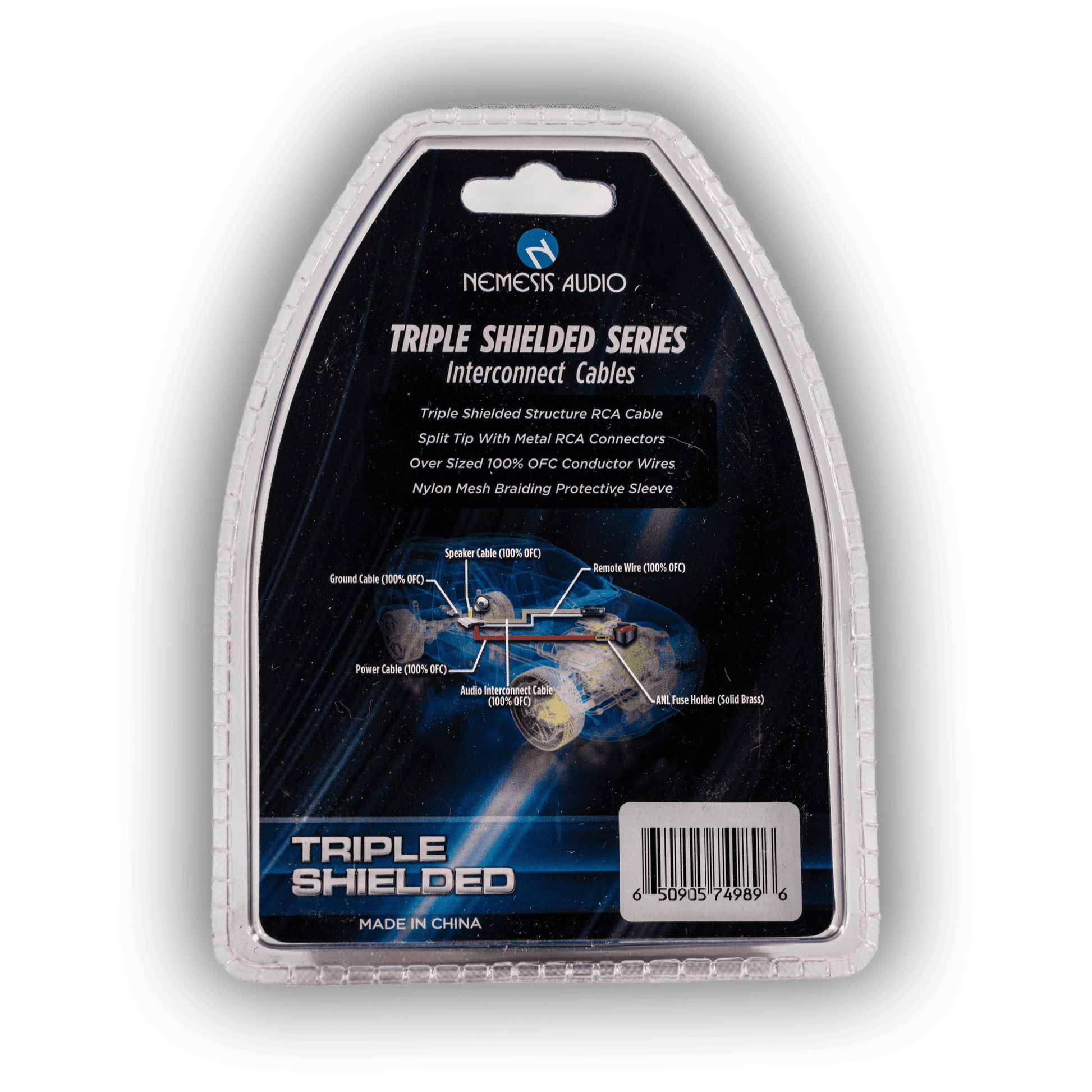 Nemesis Audio NM-RCY2F 2-female RCA Y adapter rear packaging specs