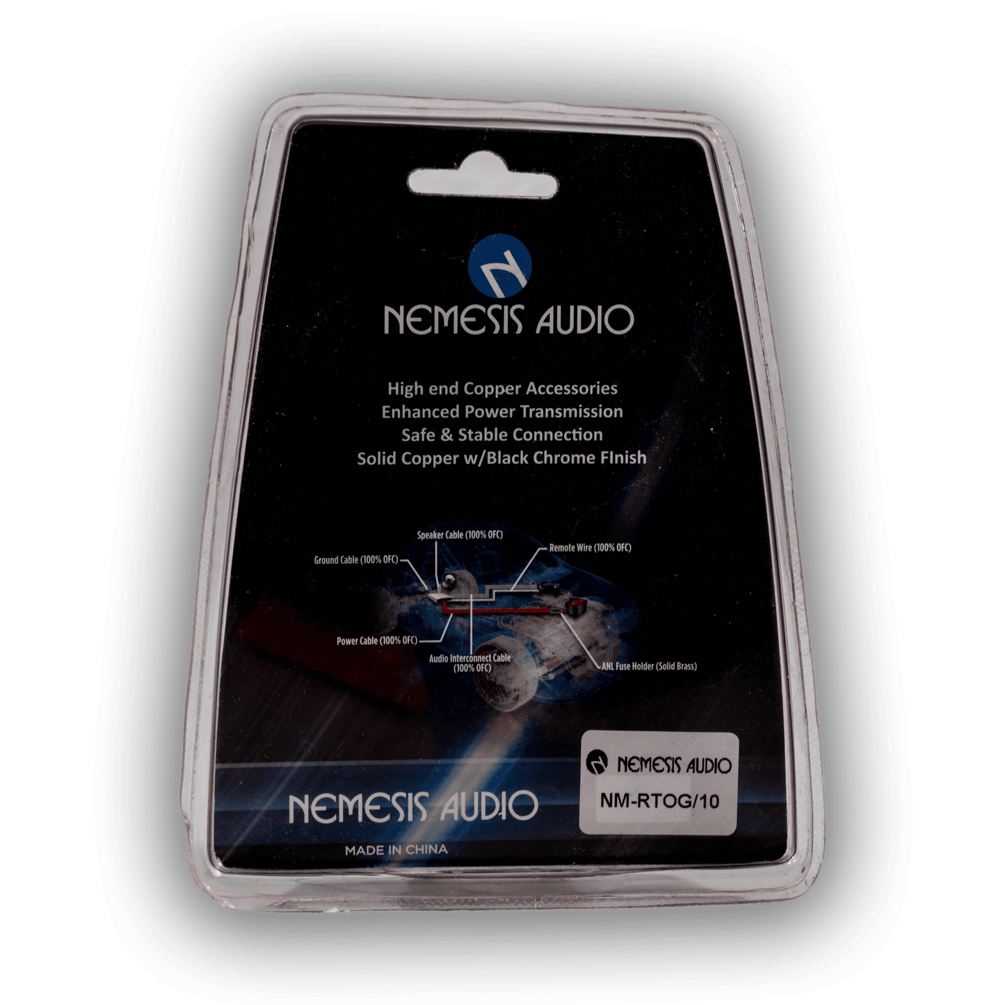 Nemesis Audio NM-RT0G/10 1/0 gauge ring terminals rear packaging specs