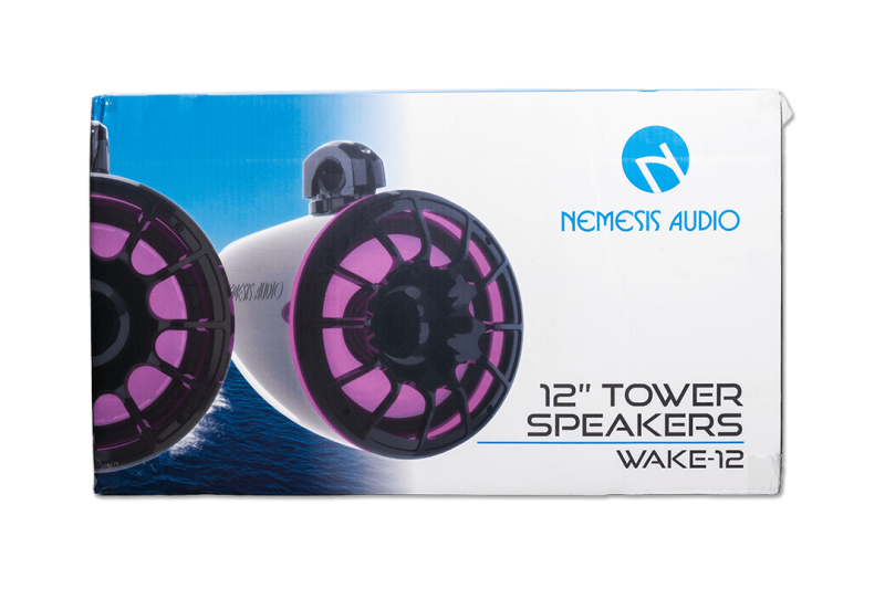 Nemesis Audio WAKE-12 12" Horn Loaded Marine Tower Speakers with RGB Lighting
