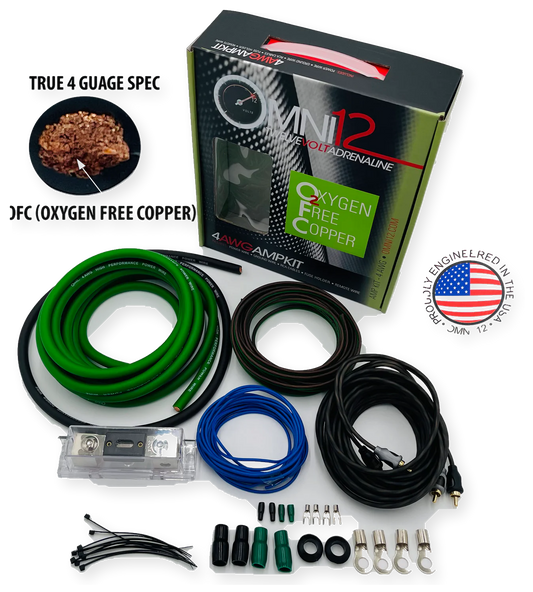 Omni12 4AWG OFC oxygen-free pure copper wiring kit upgrade for truck bass package