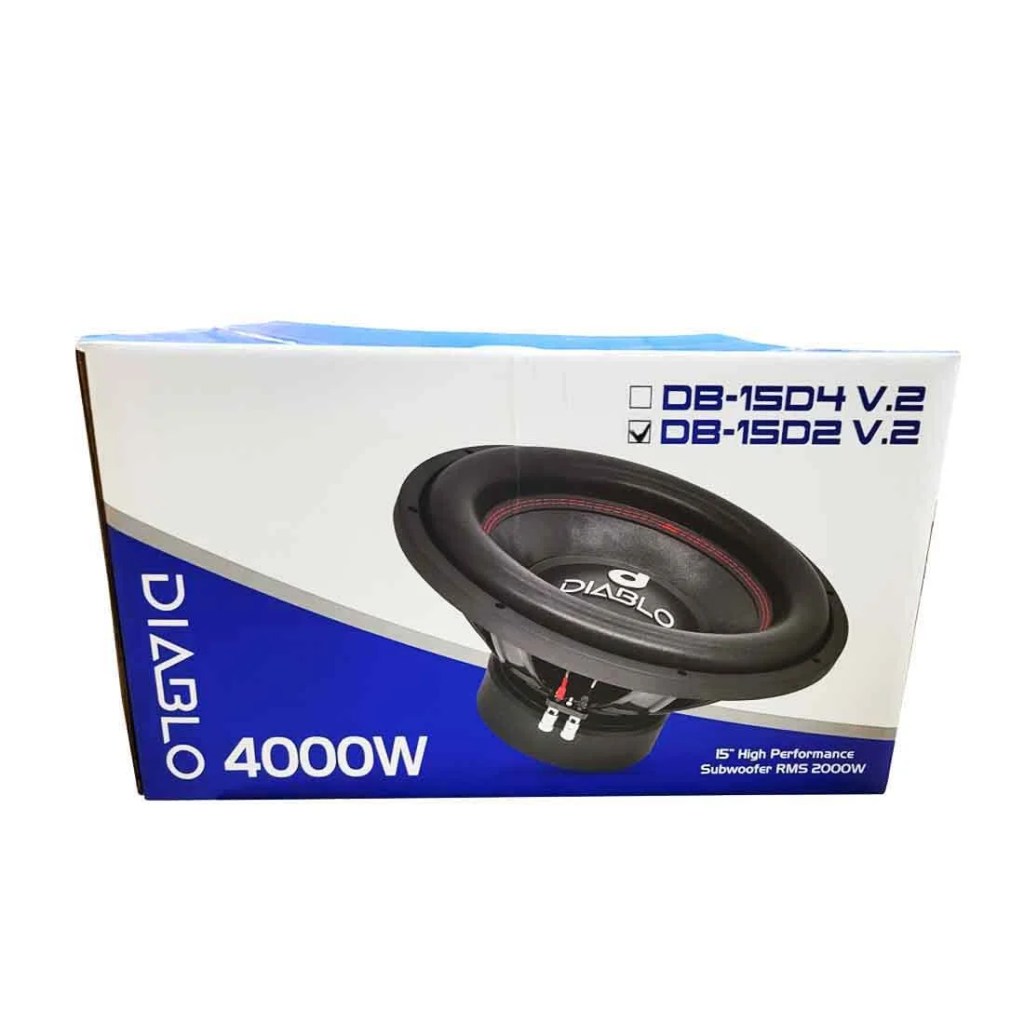 15 inch subwoofer Diablo DB-15D2 V2 15" 4000W Max Dual 2-Ohm Voice Coil DVC Car Audio Subwoofer