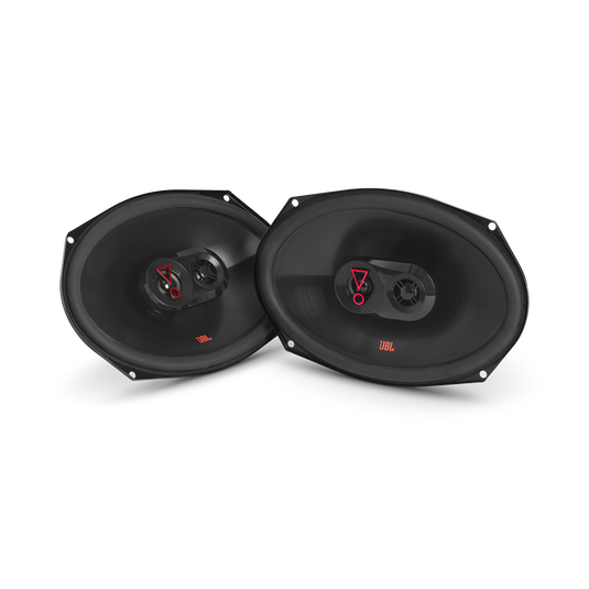 Front view of JBL Stage3 9637F 6×9 three‑way car speaker, no grille