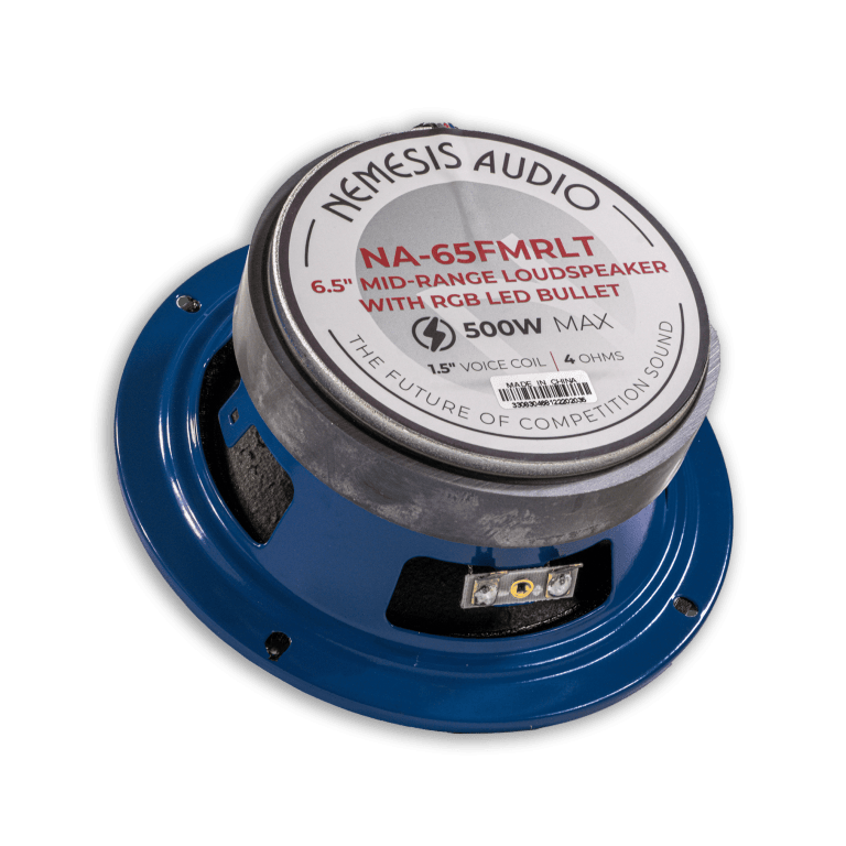 NA-65FMRLT | 6.5″ Mid-Range Loudspeaker with RGB LED Bullet 500W Max 250W RMS 1.5″ Voice Coil 4-Ohm - Image 3