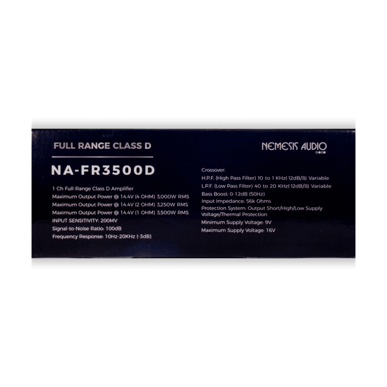 NA-FR3500D | 1-Channel Monoblock Full Range Car Amplifier 3500 Watts @ 1-Ohm - Image 6