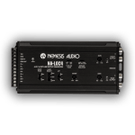 Top-down view of NA-LOC4 featuring adjustable bass-boost knob and LED clip indicator