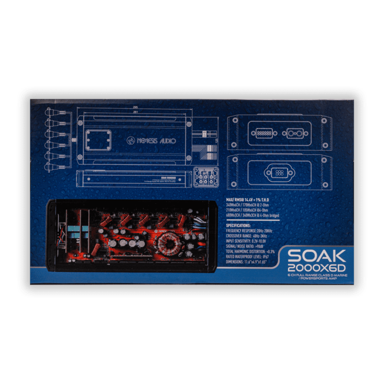 SOAK-2000X6D | 6-Channel Full Range Class D Marine Powersports Amplifier - Image 6
