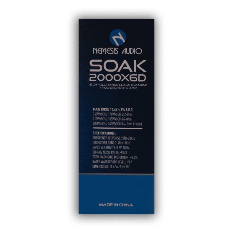 SOAK-2000X6D | 6-Channel Full Range Class D Marine Powersports Amplifier - Image 7