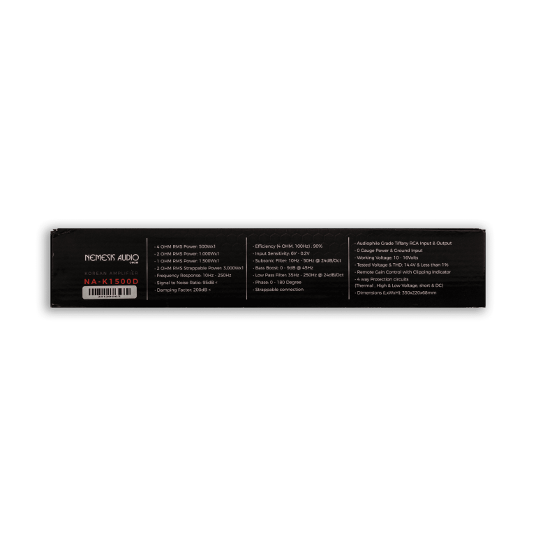 NA-K1500D | 1500W @ 1-Ohm Class D 1-Channel Monoblock Car Amplifier Made In Korea Team Series - Image 5