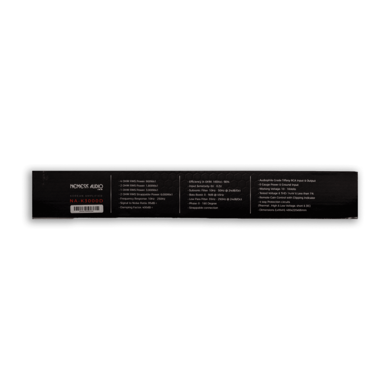NA-K3000D | 3000W RMS @ 1-Ohm Class D 1-Channel Monoblock Car Amplifier Made In Korea Team Series - Image 6