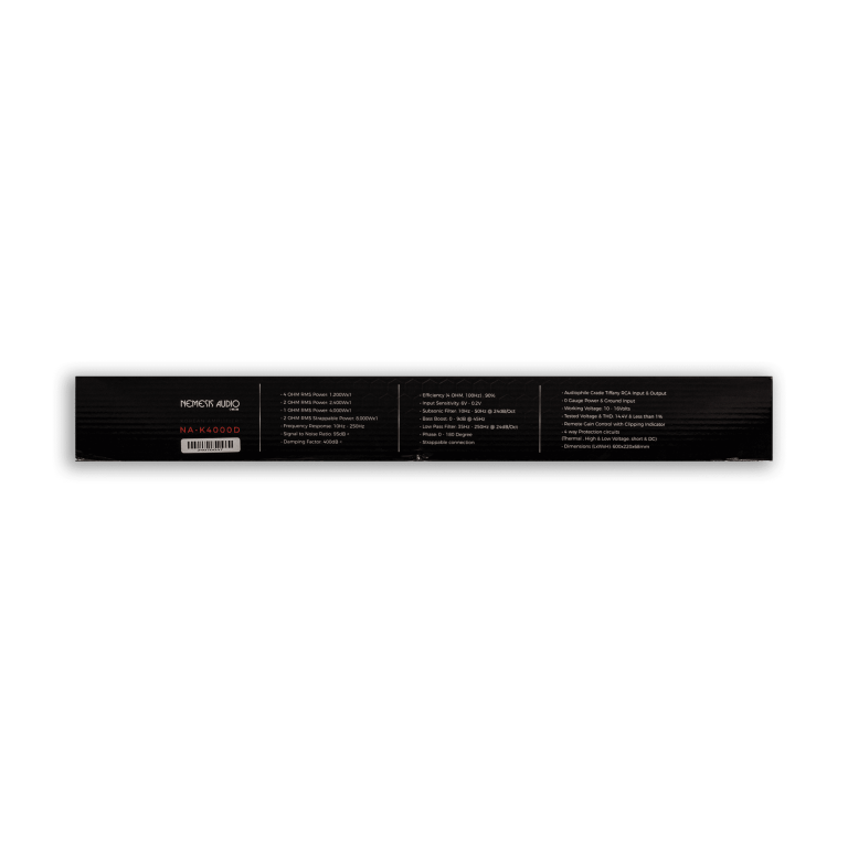 NA-K4000D | 4000W RMS @ 1-Ohm Class D 1-Channel Monoblock Car Amplifier Made In Korea Team Series - Image 6